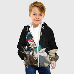 Куртка с капюшоном детская Genshin Impact VENTI, цвет: 3D-белый — фото 2
