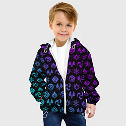 Куртка с капюшоном детская GENSHIN IMPACT NEON, цвет: 3D-белый — фото 2