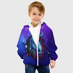 Куртка с капюшоном детская Retrowave Neon Horse, цвет: 3D-белый — фото 2
