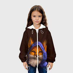 Куртка с капюшоном детская Лисенок в капюшоне, цвет: 3D-белый — фото 2