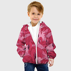 Куртка с капюшоном детская Розовые фламинго, цвет: 3D-белый — фото 2