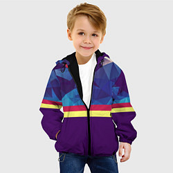 Куртка с капюшоном детская Геометрическая Абстракция, цвет: 3D-черный — фото 2