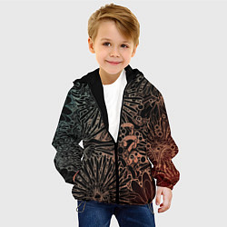 Куртка с капюшоном детская Неон в Цветок, цвет: 3D-черный — фото 2