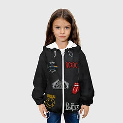 Куртка с капюшоном детская РОКЕРСКИЕ НАШИВКИ, цвет: 3D-белый — фото 2