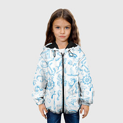 Куртка с капюшоном детская Морская тема, цвет: 3D-черный — фото 2