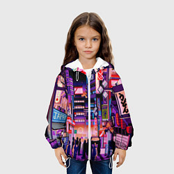 Куртка с капюшоном детская Переулок Токио, цвет: 3D-белый — фото 2