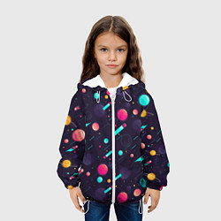 Куртка с капюшоном детская Космические движения комет, цвет: 3D-белый — фото 2
