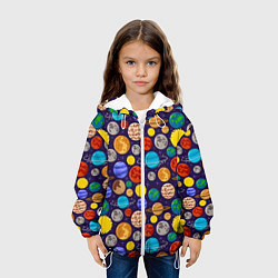 Куртка с капюшоном детская Мультяшные планеты, цвет: 3D-белый — фото 2
