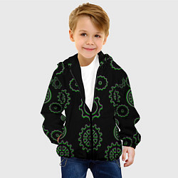 Куртка с капюшоном детская Шестерёнки Стимпанк, цвет: 3D-черный — фото 2