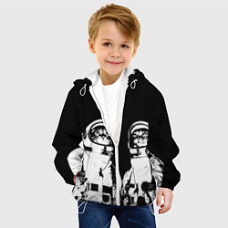 Куртка с капюшоном детская Коты Космонавты, цвет: 3D-белый — фото 2