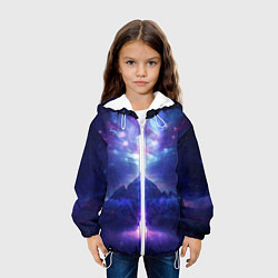 Куртка с капюшоном детская Яркий взрыв в космосе, цвет: 3D-белый — фото 2