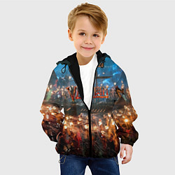Куртка с капюшоном детская Valheim Корабль, цвет: 3D-черный — фото 2