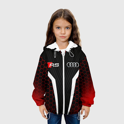 Детская куртка AUDI RS АУДИ РС МЕТАЛЛ / 3D-Белый – фото 3