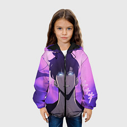 Куртка с капюшоном детская Поднятие уровня в одиночку, цвет: 3D-черный — фото 2