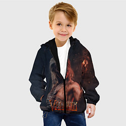 Куртка с капюшоном детская Valheim девушка воин, цвет: 3D-черный — фото 2