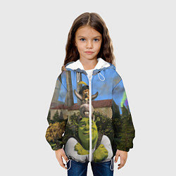 Куртка с капюшоном детская Шрек, Кот и Осёл, цвет: 3D-белый — фото 2