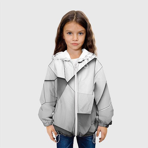 Детская куртка Слом плитки / 3D-Белый – фото 3