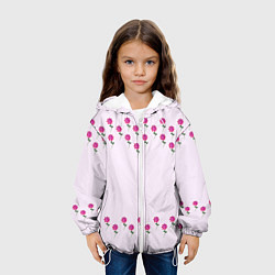 Куртка с капюшоном детская Розовые цветы pink flowers, цвет: 3D-белый — фото 2