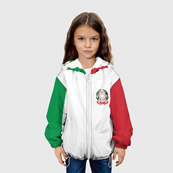 Куртка с капюшоном детская ИТАЛИЯ ФОРМА ГЕРБ ИТАЛИИ, цвет: 3D-белый — фото 2