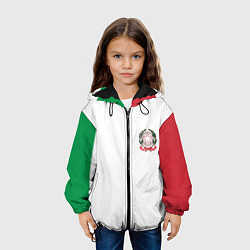 Куртка с капюшоном детская ИТАЛИЯ ФОРМА ГЕРБ ИТАЛИИ, цвет: 3D-черный — фото 2