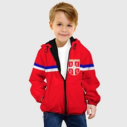 Куртка с капюшоном детская Сборная Сербии, цвет: 3D-черный — фото 2