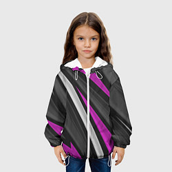 Куртка с капюшоном детская Спортивные линии, цвет: 3D-белый — фото 2