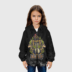 Куртка с капюшоном детская Valheim викинг и львы, цвет: 3D-черный — фото 2