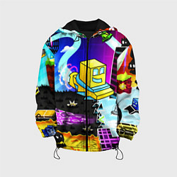 Куртка с капюшоном детская Geometry Dash: Art, цвет: 3D-черный