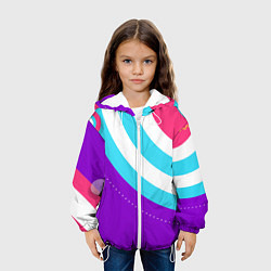 Куртка с капюшоном детская Абстрактные круги, цвет: 3D-белый — фото 2