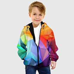 Куртка с капюшоном детская Радужная геометрия, цвет: 3D-черный — фото 2