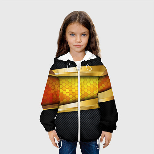 Детская куртка 3D ЗОЛОТЫЕ СОТЫ БРОНЯ 3Д / 3D-Белый – фото 3