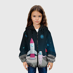 Куртка с капюшоном детская Астронавт покоряет космос, цвет: 3D-черный — фото 2