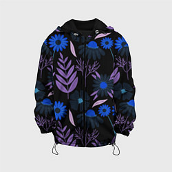Куртка с капюшоном детская Цветы и листья, цвет: 3D-черный
