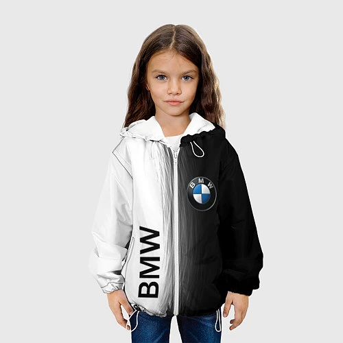 Детская куртка Black and White BMW / 3D-Белый – фото 3