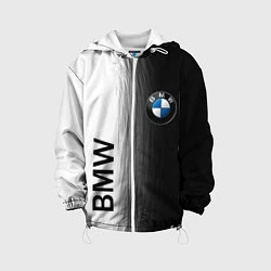 Куртка с капюшоном детская Black and White BMW, цвет: 3D-белый