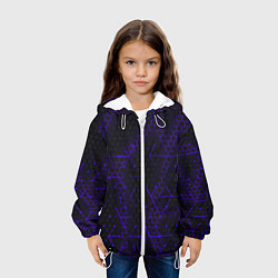 Куртка с капюшоном детская СТАЛЬНЫЕ СОТЫ - НЕОН ГЕОМЕТРИЯ, цвет: 3D-белый — фото 2