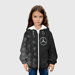 Куртка с капюшоном детская Мерседес - Взрыв Паттерн слева, цвет: 3D-белый — фото 2