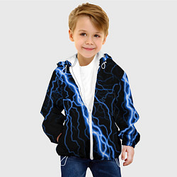Куртка с капюшоном детская ГОЛУБАЯ МОЛНИЯ ГРОЗА, цвет: 3D-белый — фото 2