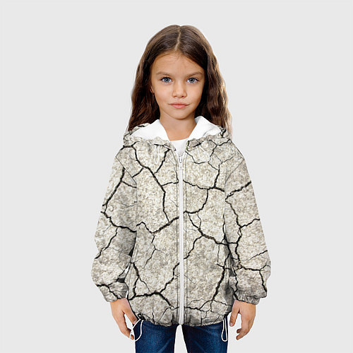 Детская куртка Трещины на земле / 3D-Белый – фото 3