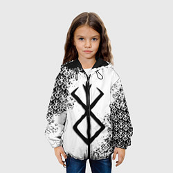 Куртка с капюшоном детская БЕРСЕРК logo чб, цвет: 3D-черный — фото 2