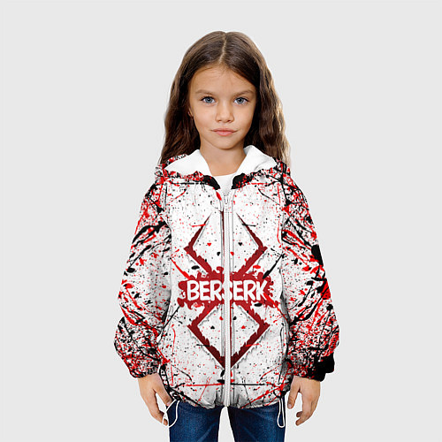 Детская куртка БЕРСЕРК рваный лого / 3D-Белый – фото 3