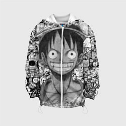 Куртка с капюшоном детская Луфи улыбается one piece, цвет: 3D-белый