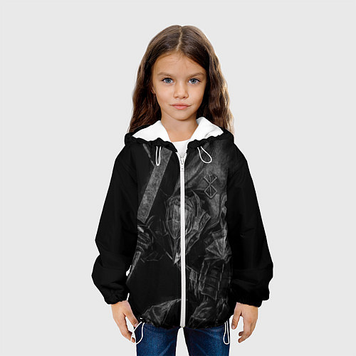 Детская куртка БЕРСЕРК черно - белый / 3D-Белый – фото 3