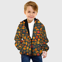 Куртка с капюшоном детская Узор из бактерий и не только, цвет: 3D-черный — фото 2