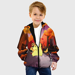 Куртка с капюшоном детская Пикачу в бейсболке, цвет: 3D-черный — фото 2