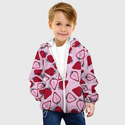 Куртка с капюшоном детская Клубничка, цвет: 3D-белый — фото 2
