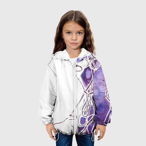 Детская куртка Фиолетовые нити / 3D-Белый – фото 3