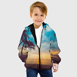 Куртка с капюшоном детская Пейзаж, цвет: 3D-черный — фото 2