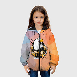 Куртка с капюшоном детская Орел 3D, цвет: 3D-черный — фото 2