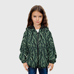 Куртка с капюшоном детская Листья, цвет: 3D-черный — фото 2